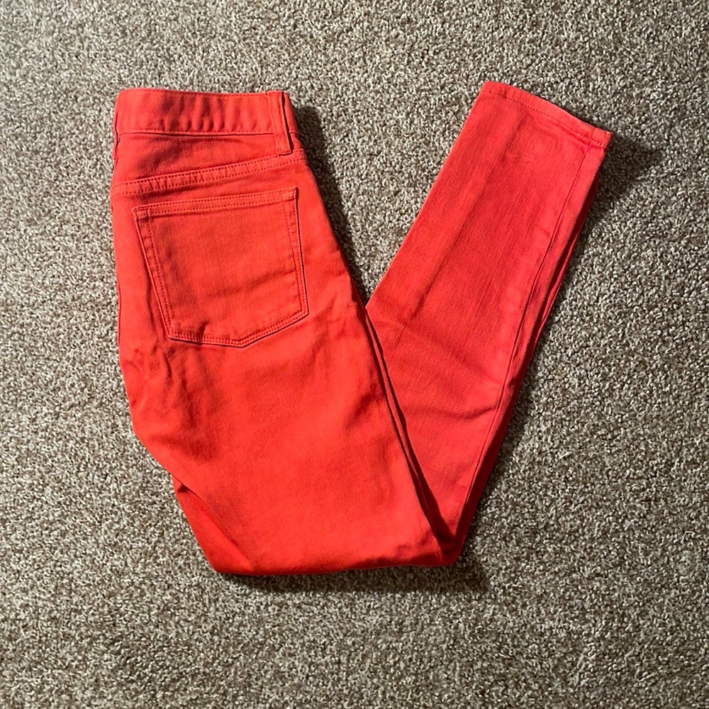 J. Crew Orange Toothpick Jeans